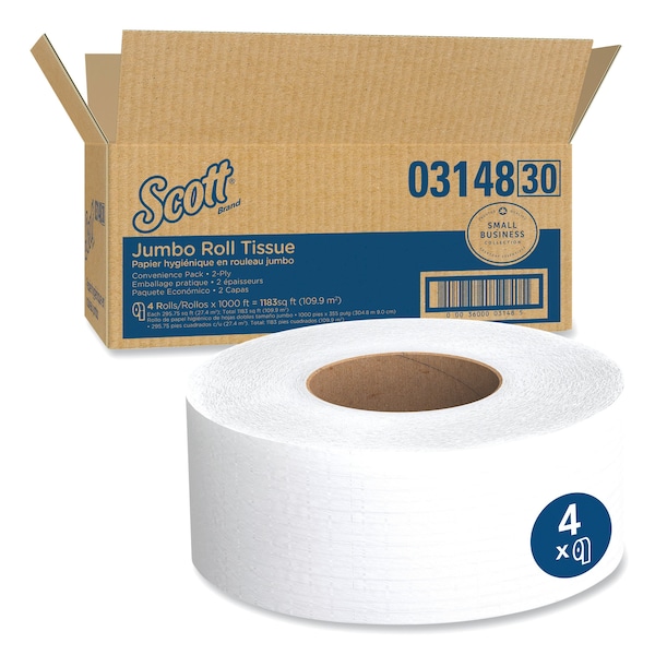 Toilet Paper, Continuous Roll, 4 PK